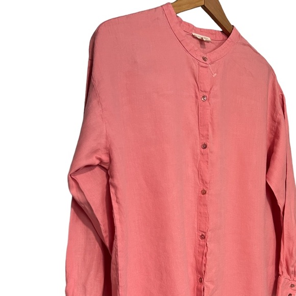 Eileen Fisher Pink 100% organic Linen blouse. - Picture 6 of 7